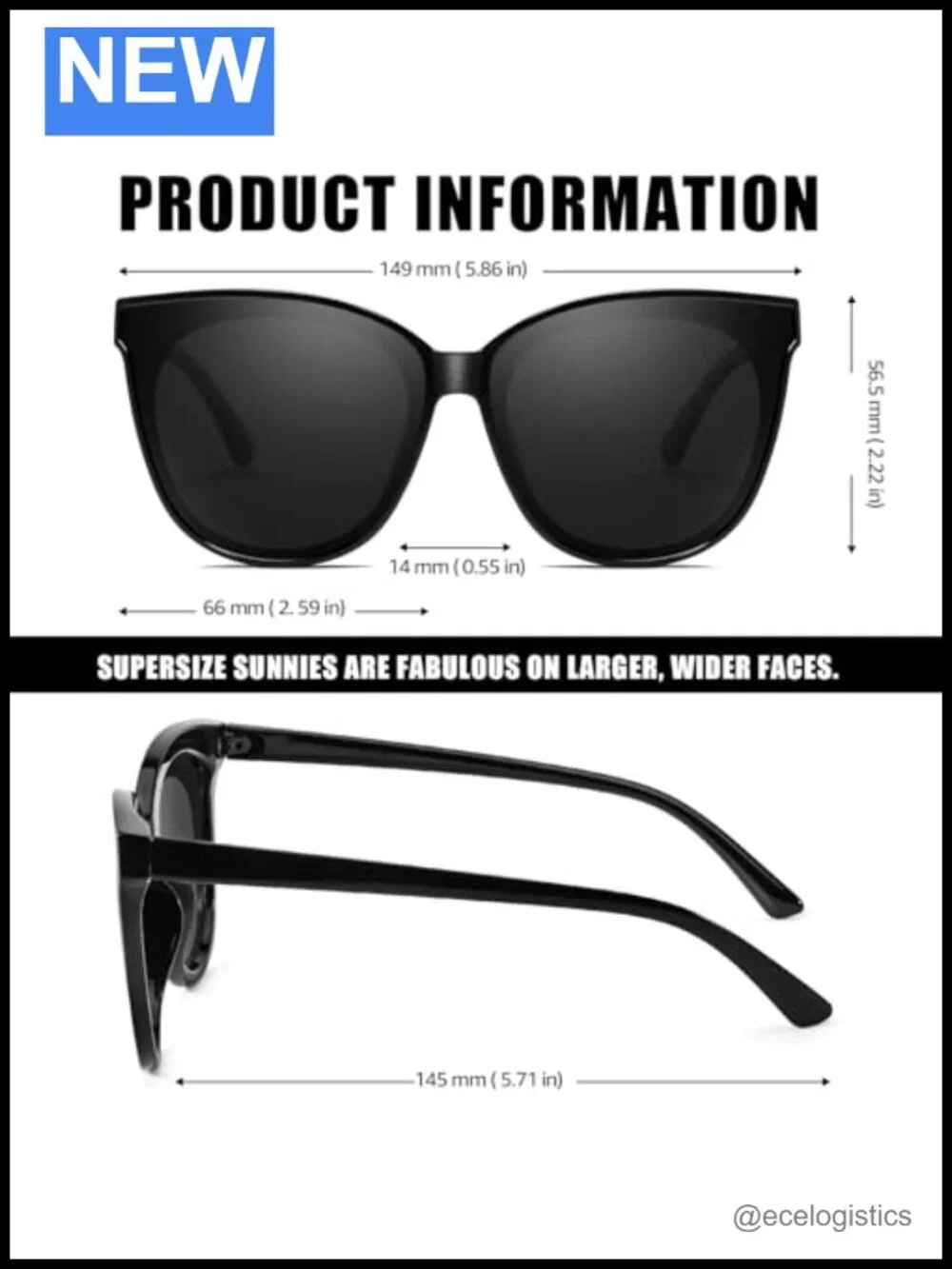 LVIOE Polarized Cat Eye Sunglasses Women UV400 Oversized Retro Sunglasses